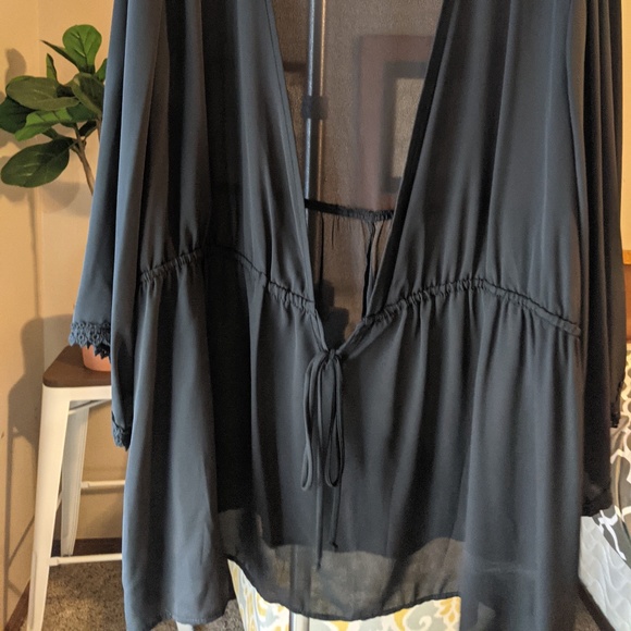 Torrid 5 BLACK TIE CHIFFON BABYDOLL Size 5 - Picture 6 of 6